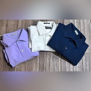 Kenneth Cole Reaction Shirts Mens 16.5 34/35 Slim Fit Button Long Sleeve Lot 3